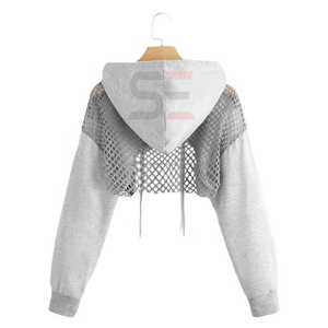Customised High Quality Cotton Hooded Sweat Suit 2 Piece Women <b>Crop</b> <b>Top</b> Hoodie Jogger Set Casual Sportswear Oversized Custom - Product Image 5