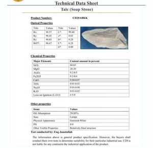 Talco en Terrones de Alta Calidad de Afganistán para la Industria Cerámica, de Fertilizantes y Cosmética - Product Image 4
