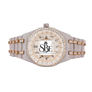 Reloj de Pulsera Refinado Elite de Cuarzo con Diamantes Cuadrados, Correa de Acero Inoxidable de 21 mm, Cristal de Zafiro D Color VVS1, Resistente al Agua, Estilo Antiguo - Product Image 1