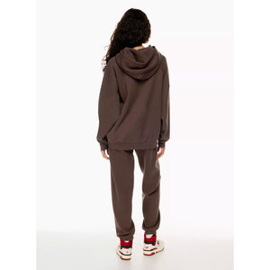 Fournisseur direct d'usine, survêtement personnalisé pour femmes, pull oversize respirant en coton, motif uni, survêtement d'hiver - Product Image 3
