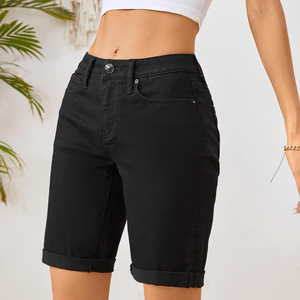Shorts en jean pour femmes à taille basse confortables, prix usine de gros, personnalisables pour filles - Product Image 4