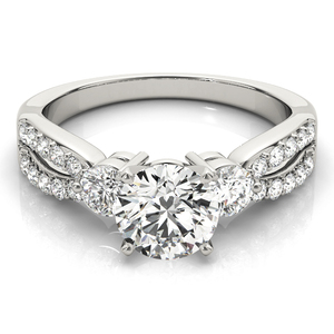 Round Cut Lab Grown Diamond Three <b>Stone</b> Twist Engagement Wedding <b>Ring</b> <b>with</b> Rhodium Plated 10K 14K 18K Gold 925 935 <b>Silver</b> - Product Image 3