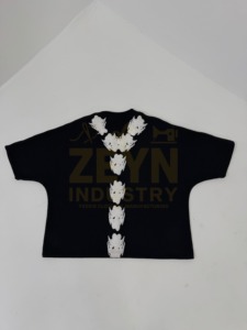 เสื้อยืดผู้ชายสไตล์วินเทจพิมพ์ลายกราฟิกคุณภาพสูงผ้าฝ้ายทรงบ็อกซี่แบบครอปปิ้ง  เสื้อยืดพิมพ์ลายปัก - Product Image 5