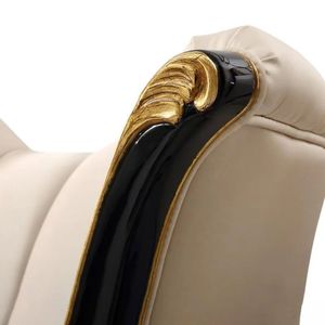 Hot Sale Plaza Luxury Traditional Cream Gold Mahogany Velvet Eco-Friendly Durable Bedroom Set Upholstered Bed Elegant Royal - Product Image 5