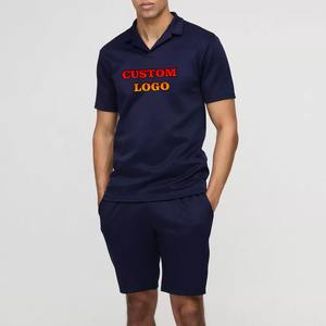 Conjunto de Pantalones Cortos Deportivos Personalizados para Hombre, Camiseta Polo de Manga Corta de Poliéster y Pantalones Deportivos, 230GSM, Estampado Puff, Traje para Correr - Product Image 1