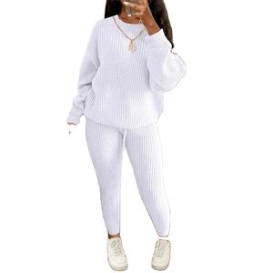 ชุดเซ็ตสองชิ้นสำหรับผู้หญิง ฤดูหนาว 2024 ผ้าฝ้าย 100% เป็นมิตรกับสิ่งแวดล้อม ระบายอากาศได้ดี สไตล์ลำลอง เสื้อคอปกแบบสวม ทรงหลวม กางเกงขายาว - Product Image 6