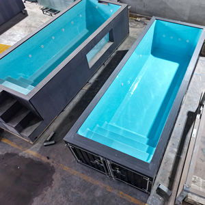Vente directe usine – Grande piscine conteneur extérieure avec fenêtre en acrylique transparente, structure en acier, piscine modulaire hors sol - Product Image 6