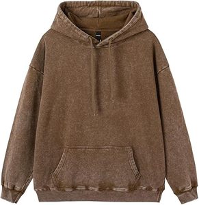 Sweat à capuche oversize vintage délavé, style streetwear, avec effet délavé à l'acide, épais et de qualité supérieure - Product Image 1
