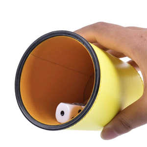 Leatherette Farkle Yahtzee Board <b>Games</b> Set Includes 6 Brown <b>Dice</b> and 1 <b>Dice</b> Cup Lid with Velvet Interior 7pcs PU for Bar Use - Product Image 3