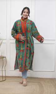 Manufacturer Wholesale Cotton Velvet Maxi Kimono Robe <b>Jacket</b> Reversible Coat Cardigan Bride Suzani Velvet Winter Embroidery - Product Image 6