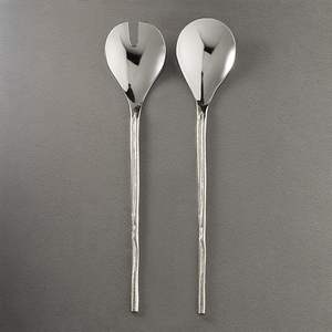 Ensemble de cuillères à salade en acier inoxydable de qualité supérieure pour une présentation de table de luxe avec poignée ergonomique et finition polie miroir - Product Image 1