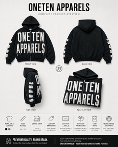 เสื้อฮู้ดดี้โอเวอร์ไซส์สำหรับผู้ชายจาก ONETEN APPARELS ผ้าฝ้ายเฟรนช์เทอร์รี่ เสื้อสเวตเชิ้ตสำหรับฤดูหนาว สตรีทแวร์ สีพื้น แห้งเร็ว - Product Image 4