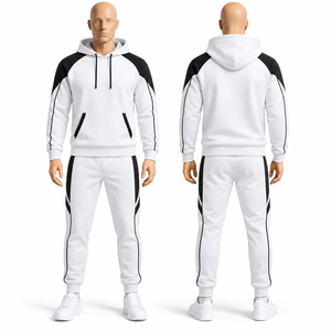 Vêtements de sport pour hommes, ensemble deux pièces, sweat à capuche zippé et pantalon, applique en strass, broderie en tissu éponge, décontracté, pour adultes - Product Image 3