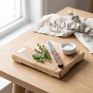 Planche à découper carrée en bois dur naturel 15,7x14,7cm, logo personnalisé, vente en gros - Product Image 3