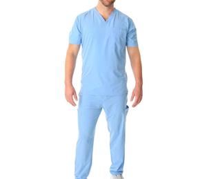 Medical <b>Scrubs</b> <b>Set</b> Nursing Uniform Comfortable Breathable Fabric Unisex Hospital Doctor Clinic Workwear - Product Image 3