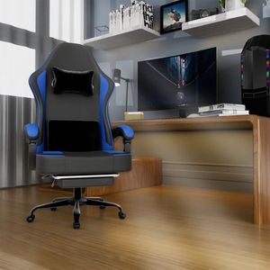 Ergonomic Adults' Gaming Chair with Pocket Spring Cushion & <b>Footrest</b> Breathable PU Leather Ad - Product Image 5