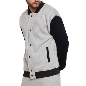 Vintage Embossed Logo Unisex Loose Fit <b>Winter</b> Varsity <b>Jacket</b> 100% Wool Eco-Friendly Windproof Breathable Front Stand Patchwork - Product Image 3