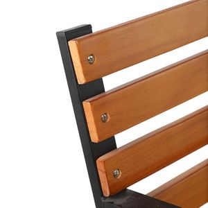 Panca da Giardino/Patio da Esterno da 48 Pollici con Seduta in Legno Massello e Telaio in Acciaio Forato, Tipo di Prodotto: Cappotti da Donna - Product Image 4