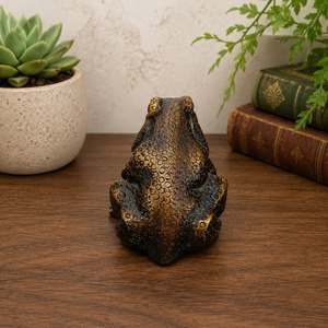 SHUBHAM Custom <b>Gold</b>-Plated Brass Frog Figurine UV Printing Polished Amphibian <b>Statue</b> Feng Shui Animal Ornament for Home Decor - Product Image 5