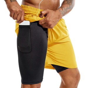 Pantalones Cortos Deportivos para Hombre, Diseño de Entrenamiento, Poliéster, para Gimnasio, Fitness, Running y Ejercicio - Product Image 1