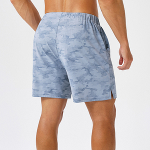 Pantalones Cortos Deportivos para Hombre, Color Azul Sólido, con Logotipo Frontal, Secado Rápido, con Bolsillos, Cintura Media, Cierre con Cordón, Estilo Casual, 100% Poliéster, Tejido de Punto - Product Image 6