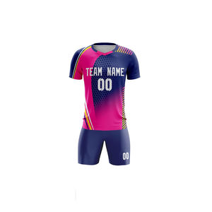 Ensemble d'uniformes de football personnalisés de haute qualité pour adultes, unisexe, prix de gros abordable, manches courtes, imprimé, respirant, séchage rapide - Product Image 2