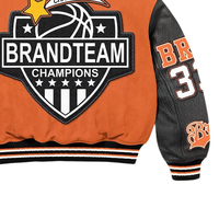Veste universitaire personnalisée en laine et cuir avec broderie et patchwork, veste de basket-ball personnalisée de qualité supérieure