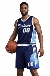 Ensemble deux pièces haut de gamme éco-responsable personnalisé avec logo d'équipe sur le devant, maillot et short de sport légers et confortables pour le basketball - Product Image 2