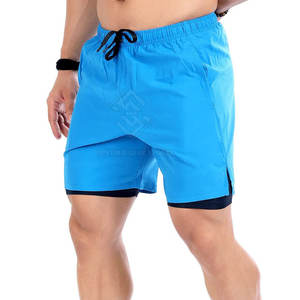 Design Your Own Logo Men Double <b>Layer</b> Shorts Solid Casual Quick Dry Breathable Eco-Friendly High Quality Best Selling - Product Image 2