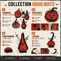 Decoraciones de Halloween de madera al por mayor: Calabaza rústica y casa de pájaros decorativa para exhibición minorista
