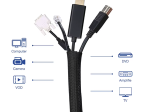 Funda Trenzada Expandible Negra de Alta Calidad para Cables, Organizador de Cables, Protector de Cables - Product Image 5