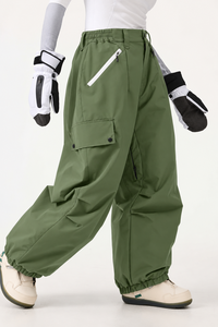 Pantalon de snowboard unisexe personnalisé, large et ample, imperméable, coupe-vent, respirant, en polyester/nylon, décontracté, pour l'hiver - Product Image 5