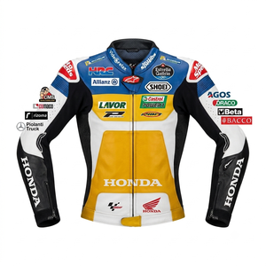 เสื้อแจ็คเก็ตมอเตอร์ไซค์หนังจิงโจ้แบบสั่งทำพิเศษ Alex Marquez Zonda MotoCP สำหรับแข่งรถ/เสื้อแจ็คเก็ตสำหรับสนามแข่ง CE - Product Image 1