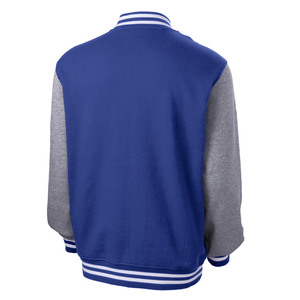 Chaqueta Varsity Azul Gris para Hombre, Corte Regular, Cuello Camisero, Tejido de Poliéster y Algodón, Ropa Exterior Informal para Otoño - Product Image 4