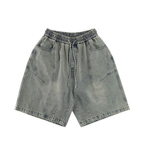 <b>Men's</b> Retro-style Canvas Lace Shorts Acid-washed Outdoor-style Canvas Print Shorts OEM Service - Product Image 1