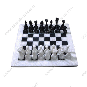 Premium Export Quality <b>Cheap</b> Price Made Onyx Marble <b>Chess</b> <b>Set</b> Hand Finished Pieces Made White and Black Marble <b>Chess</b> <b>Set</b> - Product Image 2