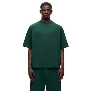 T-shirt Homme Vert Foncé Oversize 100% Coton Col Rond Décontracté Streetwear Coupe Classique Personnalisable Marque Privée Séchage Rapide Haute Qualité - Product Image 1