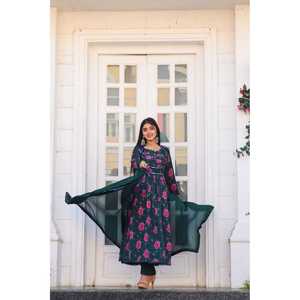 ชุดราตรีพิมพ์ลายสำหรับงานดีไซน์เนอร์มีลายคอผ้าด้านล่างพร้อมพิมพ์ลาย - Product Image 4