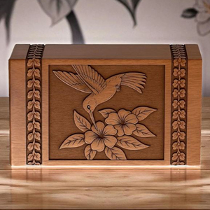 Luxury Hand-Carved Wooden Urn for Ashes Wooden Cremation Urn with <b>Secure</b> <b>Screw</b> Lid urn by AYAANS CREATIONS - Product Image 5