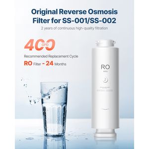 Sistema di filtraggio acqua a osmosi inversa a 9 stadi da 400 GPD, riduce il piombo, con cartuccia RO sostituibile, colore rosso, garanzia 24 mesi - Product Image 6
