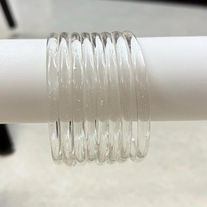 Trendy Jelly Glass <b>Bangles</b> Women Fashion <b>Bangles</b> Stylish <b>Bangles</b> <b>Set</b> Stackable <b>Bangles</b> Ladies Wrist Accessories Daily Wear - Product Image 3