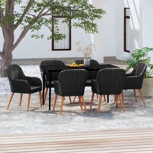 Set da Pranzo da Giardino Nero per 6 Persone, Arredamento da Esterno Resistente alle Intemperie, Design Contemporaneo - Product Image 1