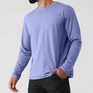 Camiseta de manga larga con cuello redondo para hombre, ropa deportiva y para gimnasio, ligera y fresca, camiseta de gimnasio para hombre. - Product Image 3