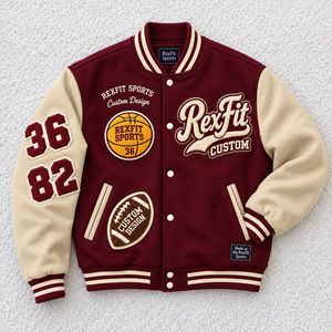 Chaqueta de baloncesto personalizada de chenilla para hombre con bordado grande en el pecho, números en las mangas y broches a presión. - Product Image 3