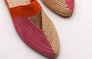 รองเท้าผู้หญิงแบบสั่งทำ รองเท้าสานราฟเฟียผู้ชาย รองเท้าทำมือสไตล์โมร็อกโกสำหรับผู้หญิง รองเท้าสานราฟเฟียแบบสวม - Product Image 3