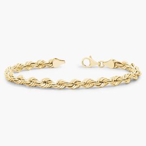 Pulsera de cadena de cuerda de 8 pulgadas en oro amarillo - Product Image 3