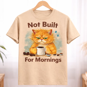 Custom Printed Funny <b>Cat</b> T Shirt Coffee Lover Graphic Tee Unisex Cotton Casual Short Sleeve OEM ODM Wholesale Apparel - Product Image 1