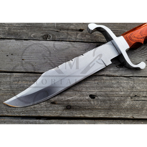 Couteau à lame fixe en acier Damas fait main avec manche en bois - Product Image 5