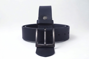 Cinturón de Cuero Negro, Correa Sencilla Minimalista, Hebilla de Metal Mate, Estilo Casual para Jeans, Ajustable, Moderno, Unisex - Product Image 2
