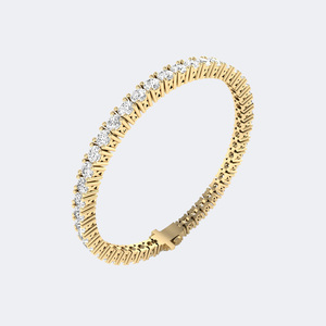 <b>Rose</b> <b>Gold</b> Tone Tennis Bracelet Round Brilliant Cut Diamond <b>Bangle</b> 49 Stones VS1 Excellent Clarity for Wedding Party - Product Image 6